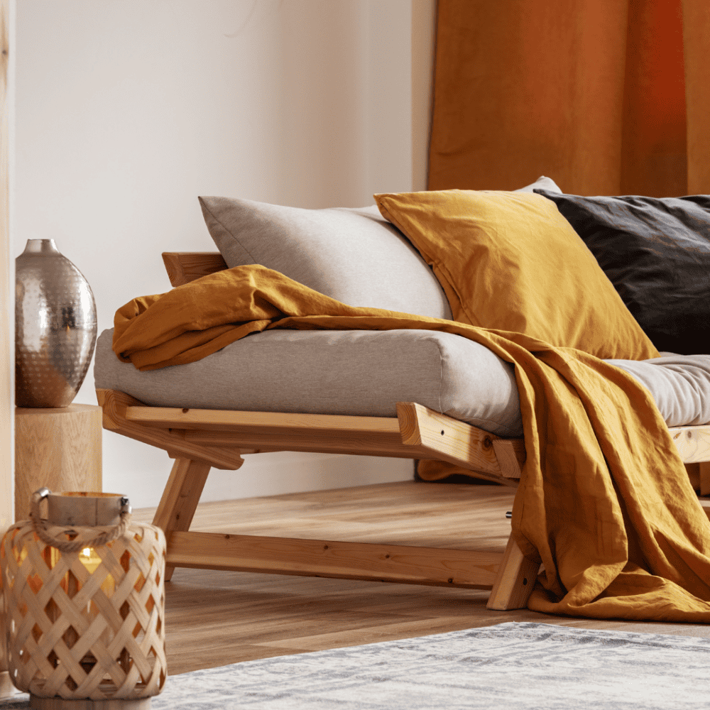 Multi-purpose furniture: futons, ottomans with storage